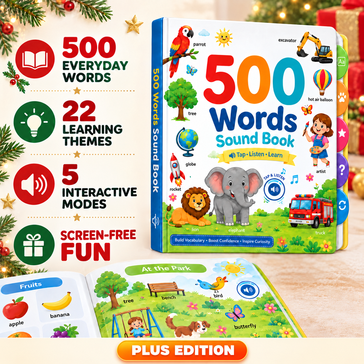 500 Words Interactive Sound Book for Kids PLUS -Little Hands. Big Discoveries.