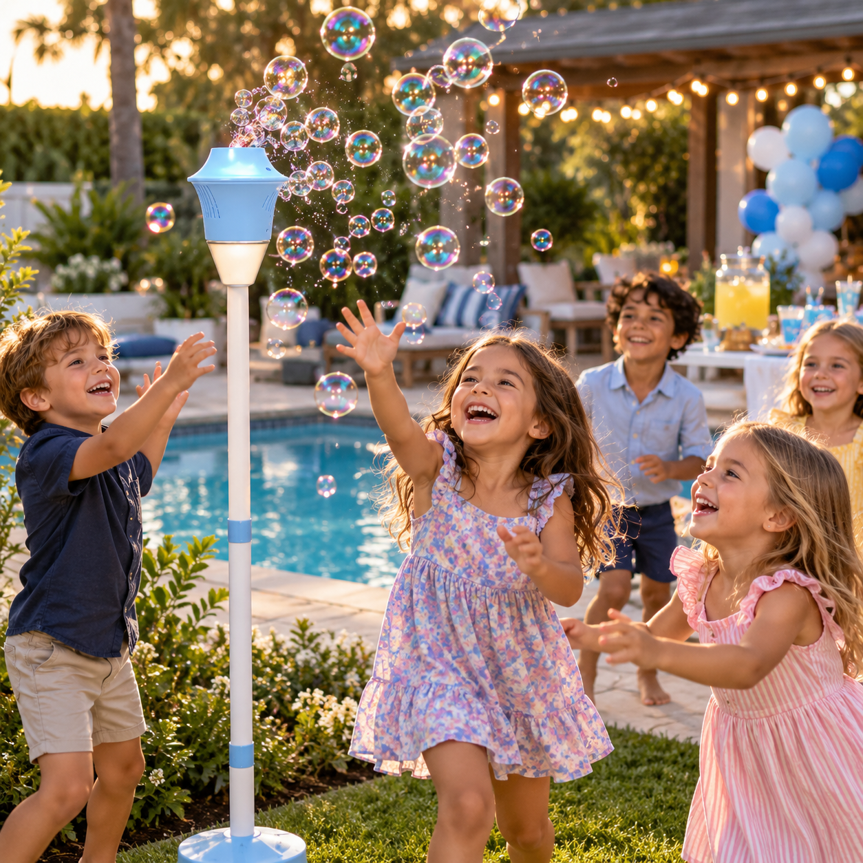 Bubble Torch Light Toy for Kids Outdoor Party Fun