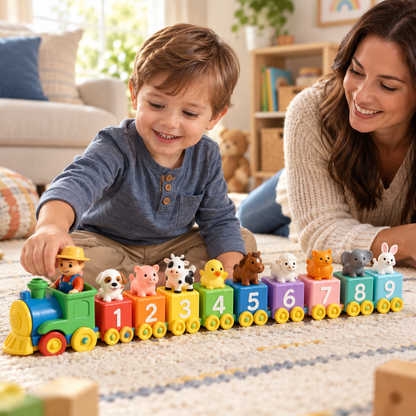 Number Train Toy Set with Farmer Character for Babies and Toddlers