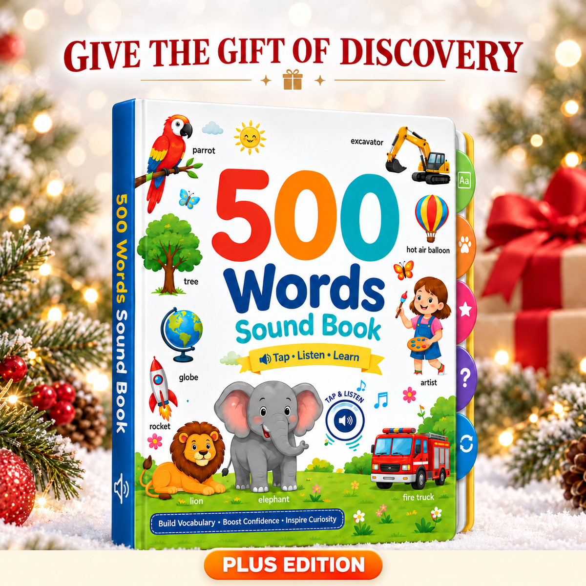 500 Words Interactive Sound Book for Kids  PLUS -Little Hands. Big Discoveries.